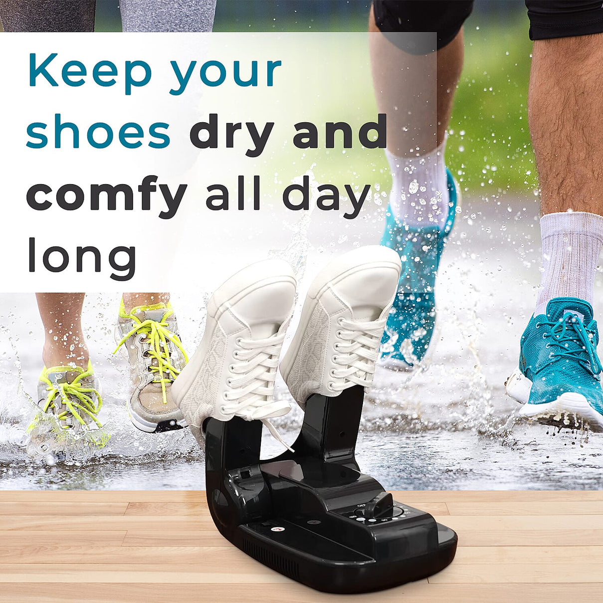 Portable and Adjustable Shoe Dryer - Black 6275476 6