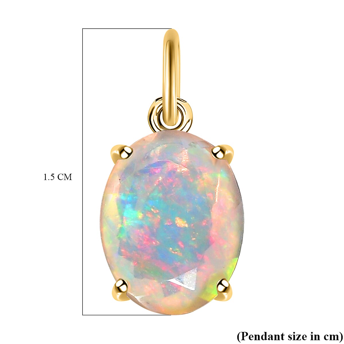 9K Yellow Gold AA Ethiopian Welo Opal Solitaire Pendant 1.22 Ct. 7126596 5