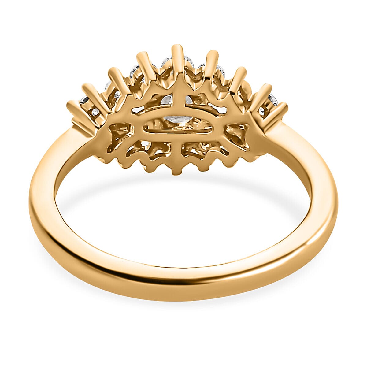 Moissanite Boat Ring in Sterling Silver with 18K Vermeil Yellow Gold 7127513 6