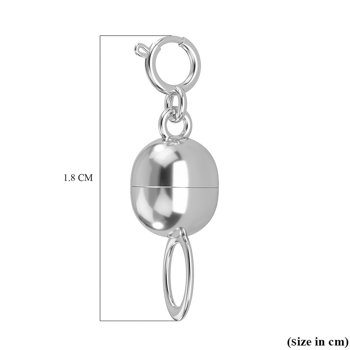 9K White Gold Magnetic Lock with Spring Clasp V32611923 3