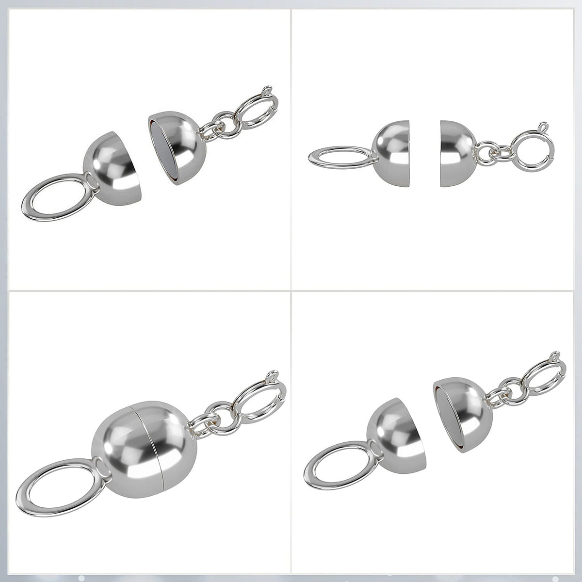9K White Gold Magnetic Lock with Spring Clasp V32611923 7
