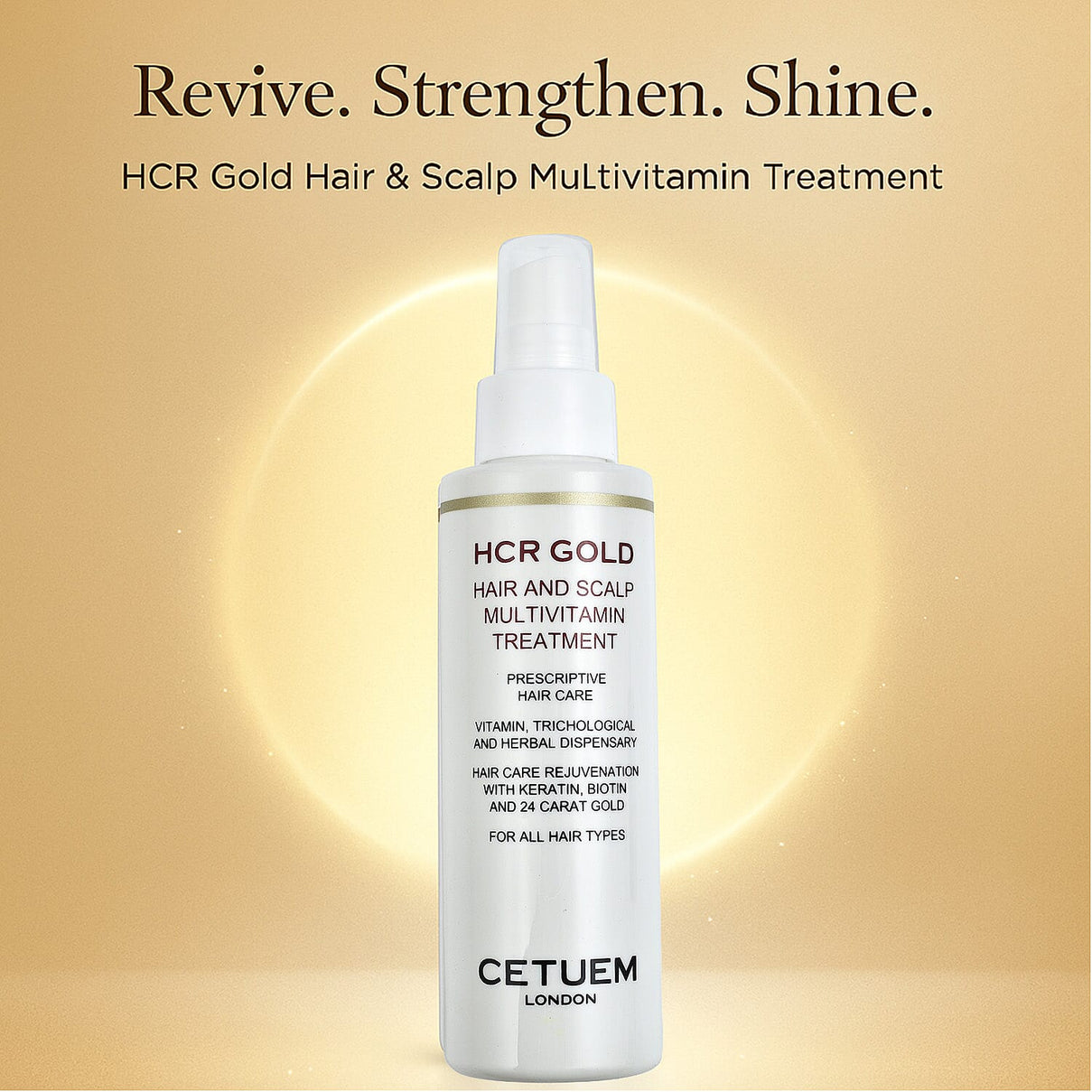 Cetuem HCR Gold Hair and Scalp with Multi-Vitamin B3, B5, B6, B7, C and Vitamin E Treatment for Healthy and Shinny Hair 7175715 1