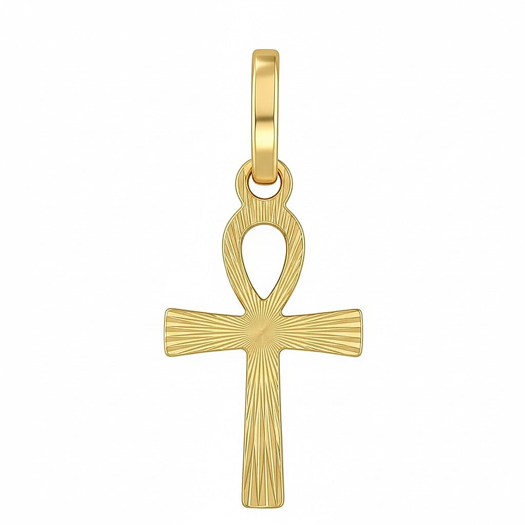 9K Yellow Gold 10mm X 22mm Ankh Cross Pendant 7188535 0