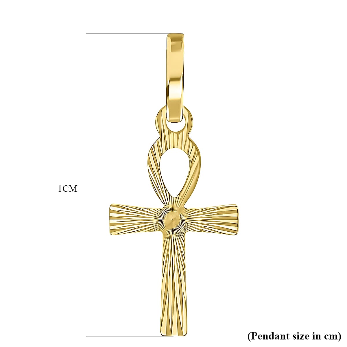 9K Yellow Gold 10mm X 22mm Ankh Cross Pendant 7188535 6