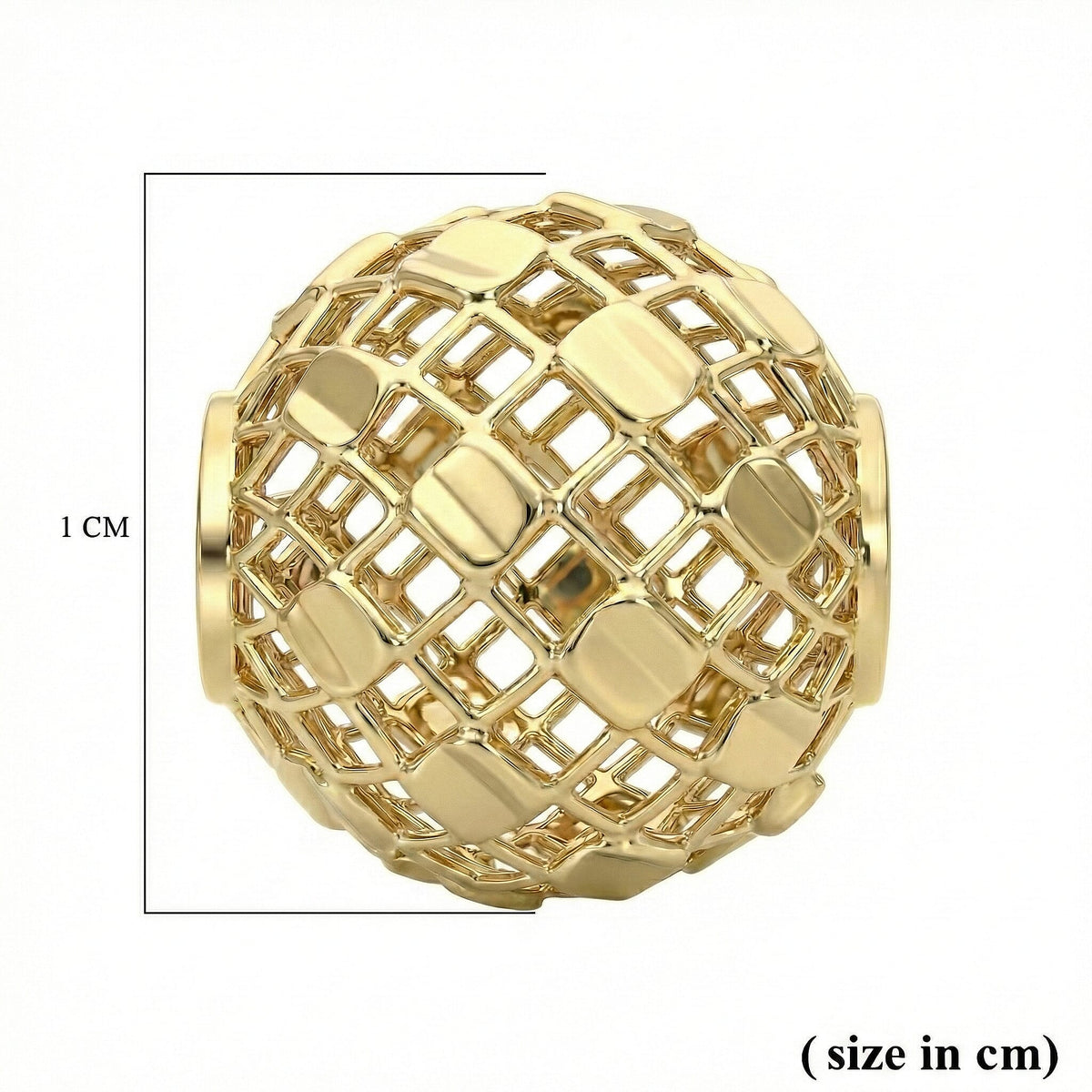 9K Yellow Gold 10mm Diamond Cut Mesh Ball Pendant 7188549 7