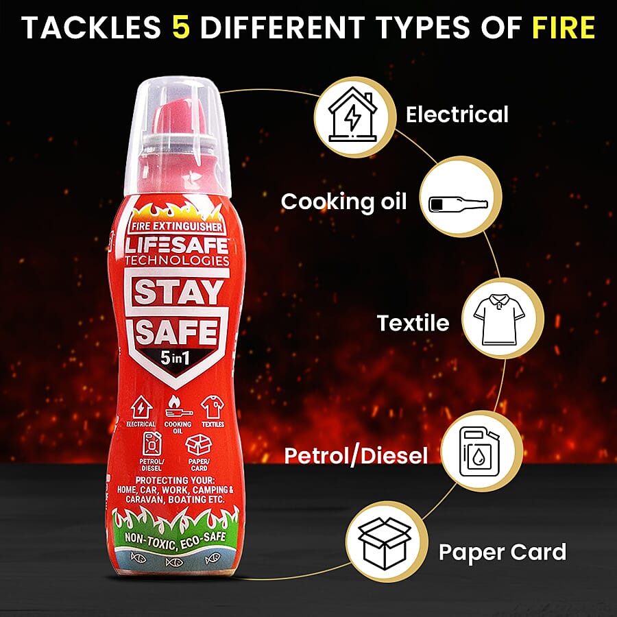 LifeSafe Technologies StaySafe All in 1 Fire Extinguisher - 200ml 7188555 2