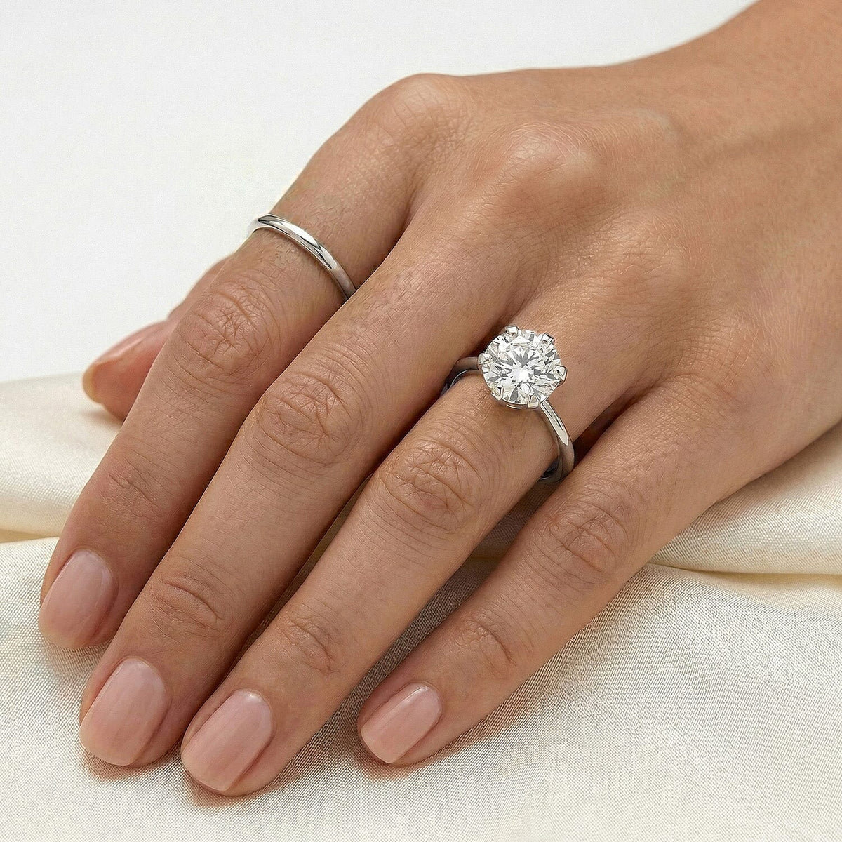 9K White Gold Moissanite Brilliant-Cut Solitaire Ring 1.74 Ct. 7194697 3