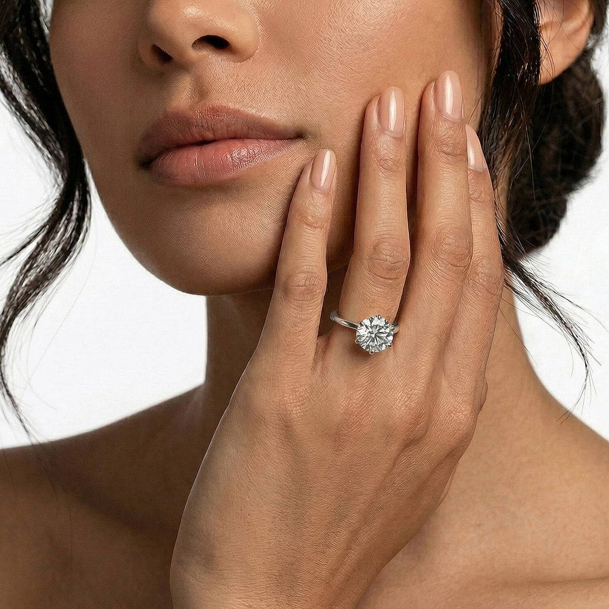 9K White Gold Moissanite Brilliant-Cut Solitaire Ring 1.74 Ct. 7194697 6