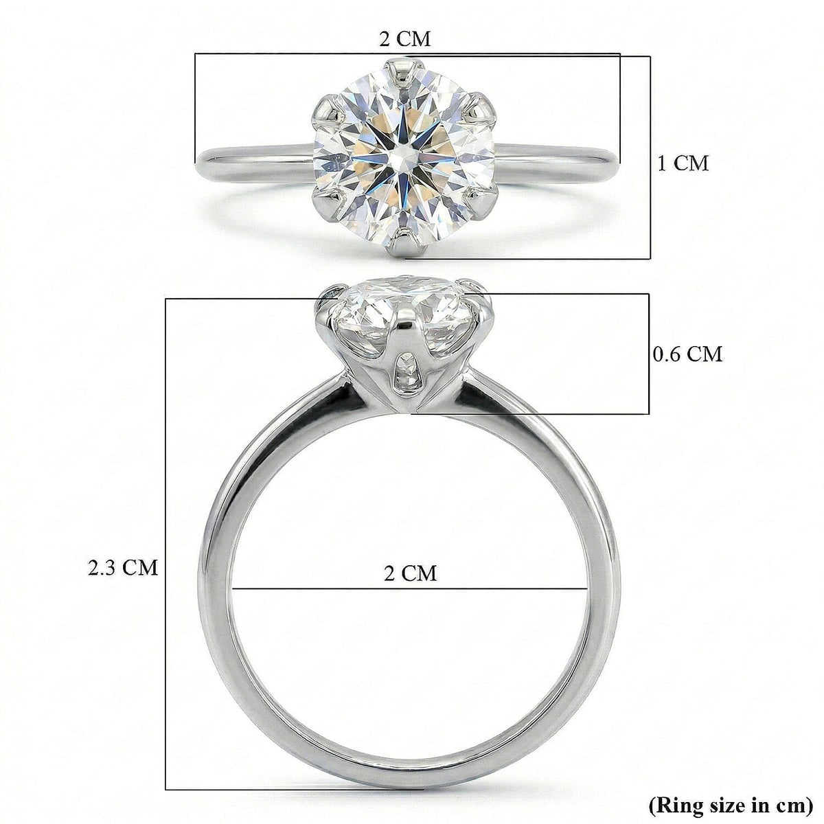 9K White Gold Moissanite Brilliant-Cut Solitaire Ring 1.74 Ct. 7194697 8