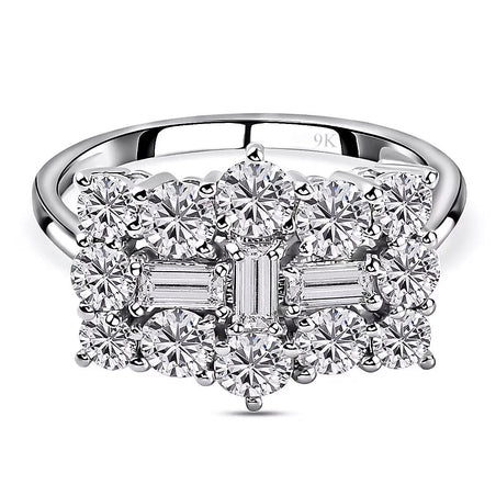 9K White Gold 1.97 Ct Moissanite Boat Ring 7194723 1
