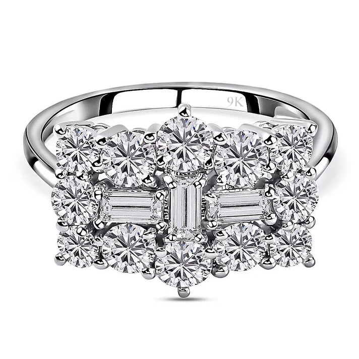 9K White Gold 1.97 Ct Moissanite Boat Ring 7194723 1