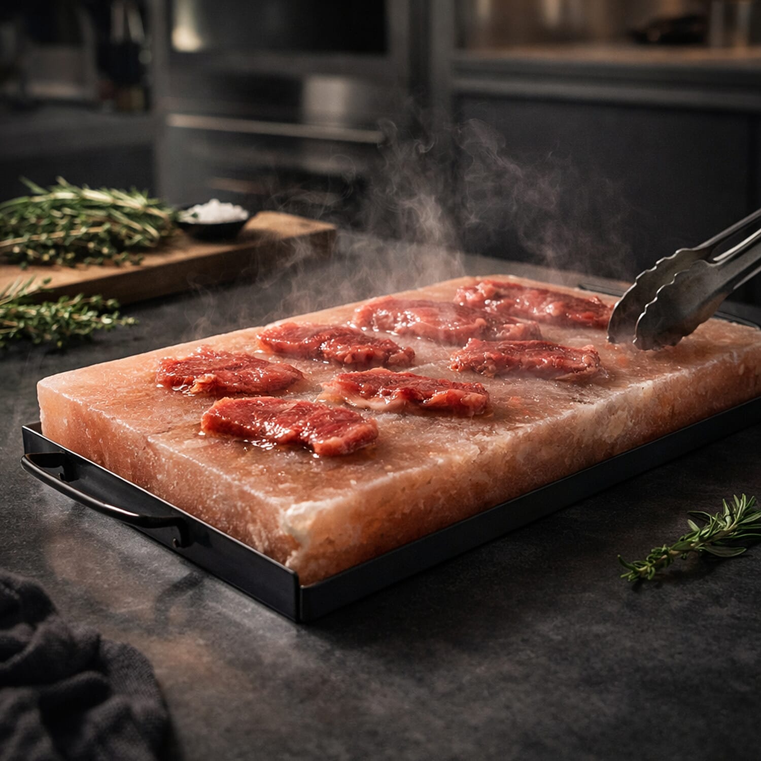 Himalayan Salt Rectangular Shape Salt Plates with Metal Holder (Size 40x20x5 cm) 7197816 3