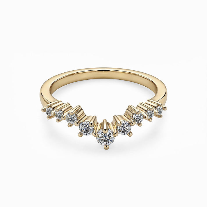 Moissanite Scatter Wishbone Ring in Sterling Silver with 18K Vermeil Yellow Gold 7210759 1