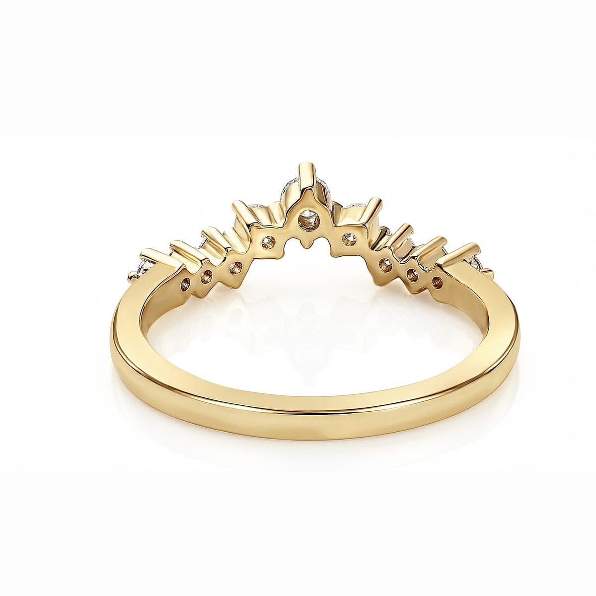 Moissanite Scatter Wishbone Ring in Sterling Silver with 18K Vermeil Yellow Gold 7210759 4