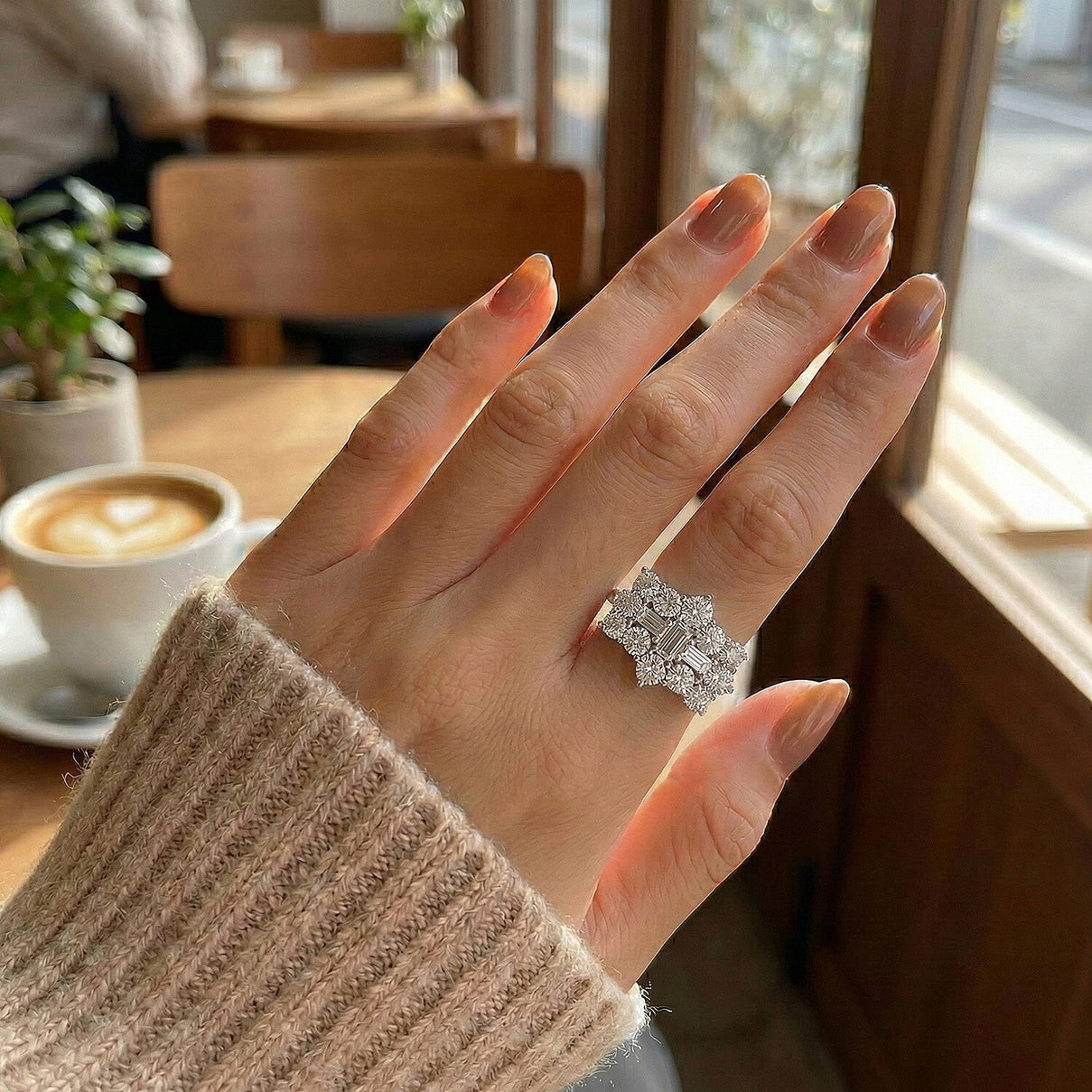 Moissanite Boat Ring in Rhodium Overlay Sterling Silver 2.55 Ct. 7270132 2