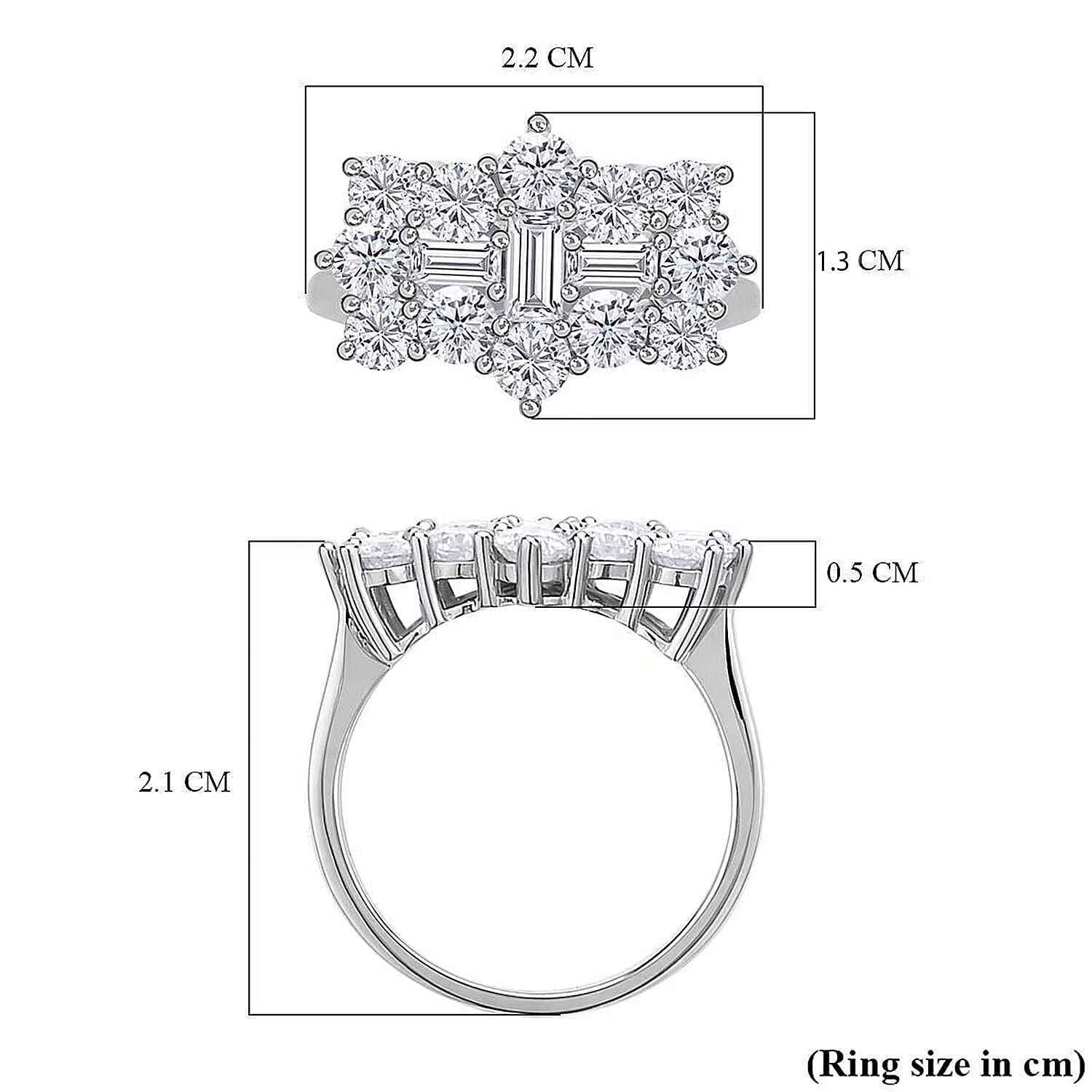Moissanite Boat Ring in Rhodium Overlay Sterling Silver 2.55 Ct. 7270132 8