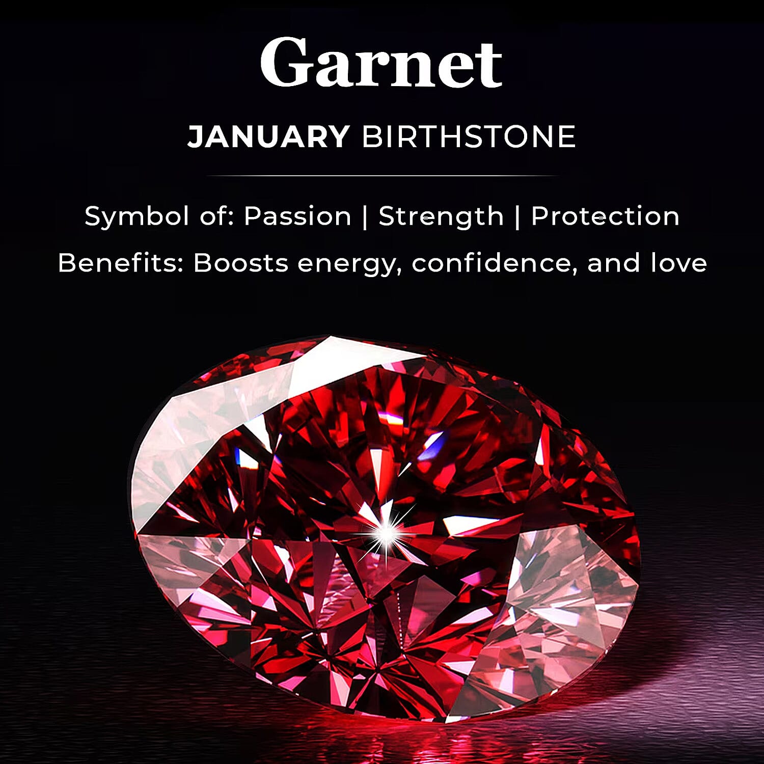 Garnet January Birthstone Solitaire Ring in 18K Vermeil Yellow Gold Plated Sterling Silver 7308007 7