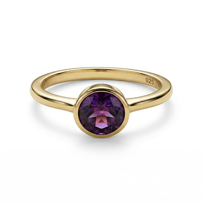 Sleeping Beauty Turquoise December Birthstone Solitaire Ring in 18K Vermeil Yellow Gold Plated Sterling Silver 7308162 1