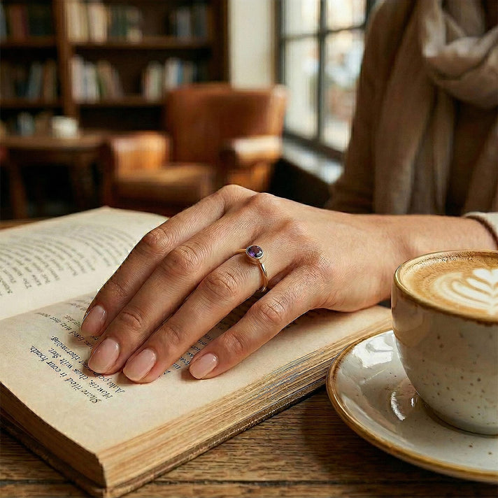 Sleeping Beauty Turquoise December Birthstone Solitaire Ring in 18K Vermeil Yellow Gold Plated Sterling Silver 7308162 2