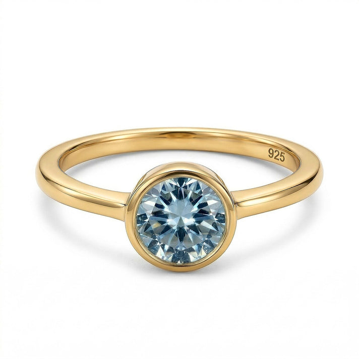 Sleeping Beauty Turquoise December Birthstone Solitaire Ring in 18K Vermeil Yellow Gold Plated Sterling Silver 7308162 1