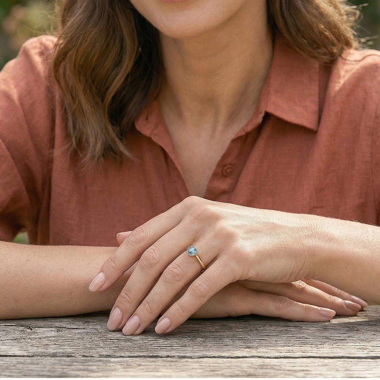 Aquamarine March Birthstone Solitaire Ring in 18K Vermeil Yellow Gold Plated Sterling Silver 7308049 4