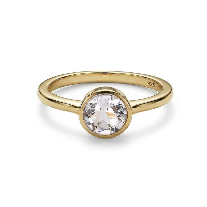Peridot August Birthstone Solitaire Ring in 18K Vermeil Yellow Gold Plated Sterling Silver 7308113 1