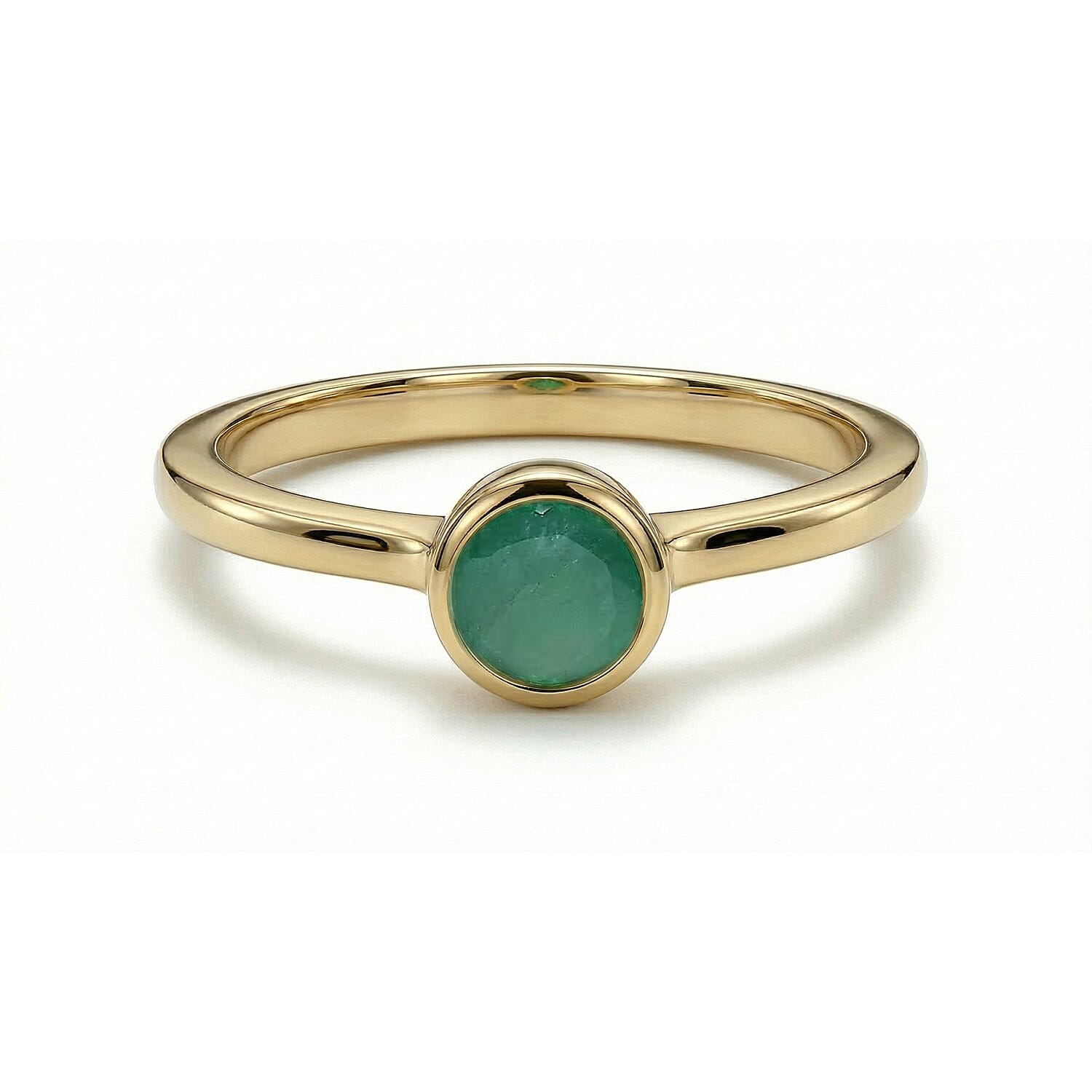 Emerald May Birthstone Solitaire Ring in 18K Vermeil Yellow Gold Plated Sterling Silver 7308087 0