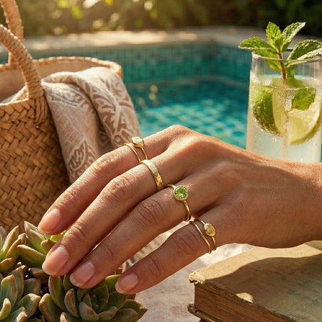 Peridot August Birthstone Solitaire Ring in 18K Vermeil Yellow Gold Plated Sterling Silver 7308113 2