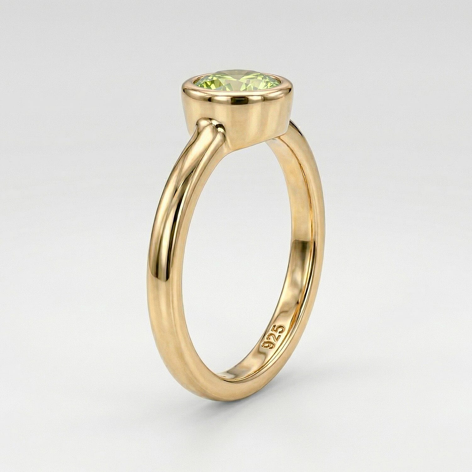 Peridot August Birthstone Solitaire Ring in 18K Vermeil Yellow Gold Plated Sterling Silver 7308113 4