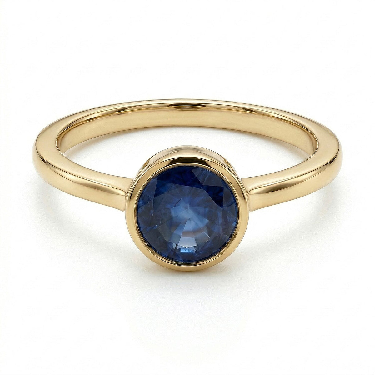 Fissure Filled Blue Sapphire September Birthstone Solitaire Ring in 18K Vermeil Yellow Gold Plated Sterling Silver 7308125 0