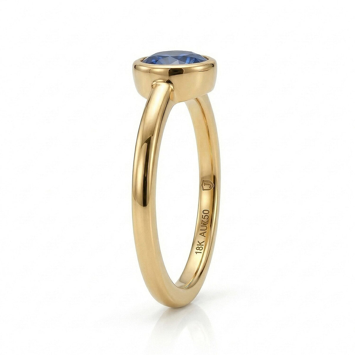 Fissure Filled Blue Sapphire September Birthstone Solitaire Ring in 18K Vermeil Yellow Gold Plated Sterling Silver 7308125 5
