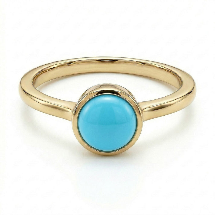 Sleeping Beauty Turquoise December Birthstone Solitaire Ring in 18K Vermeil Yellow Gold Plated Sterling Silver 7308162 1