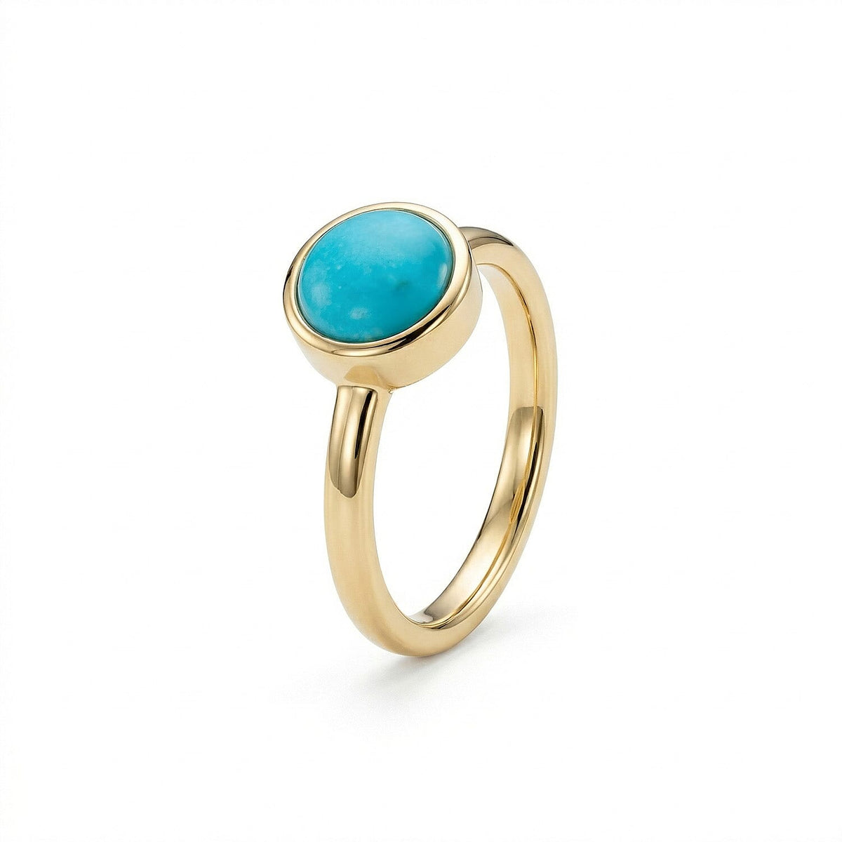Sleeping Beauty Turquoise December Birthstone Solitaire Ring in 18K Vermeil Yellow Gold Plated Sterling Silver 7308162 5