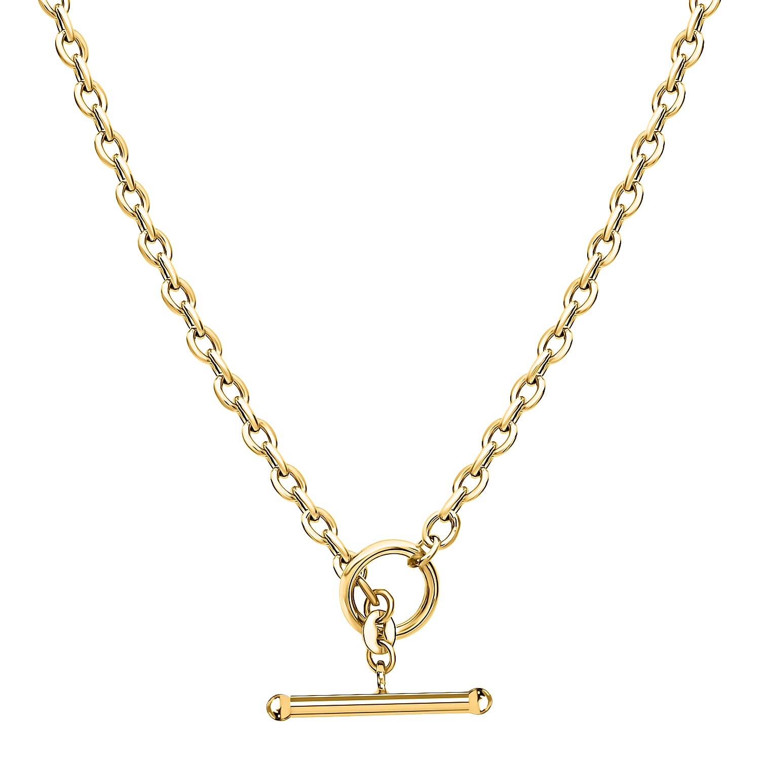 9K Yellow Gold 4mm Oval Link T Bar Belcher Chain 17 Inch 7343247 6