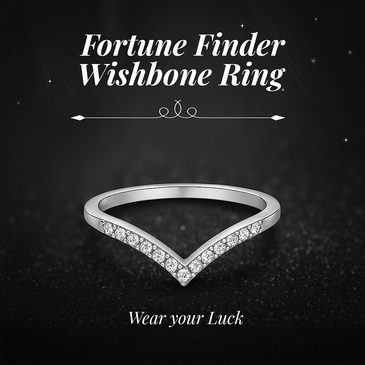 Diamond Wishbone Ring in Sterling Silver with Platinum Plating 7343783 2