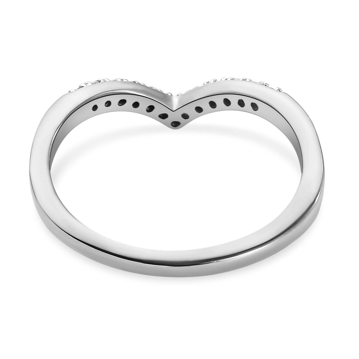Diamond Wishbone Ring in Sterling Silver with Platinum Plating 7343783 8
