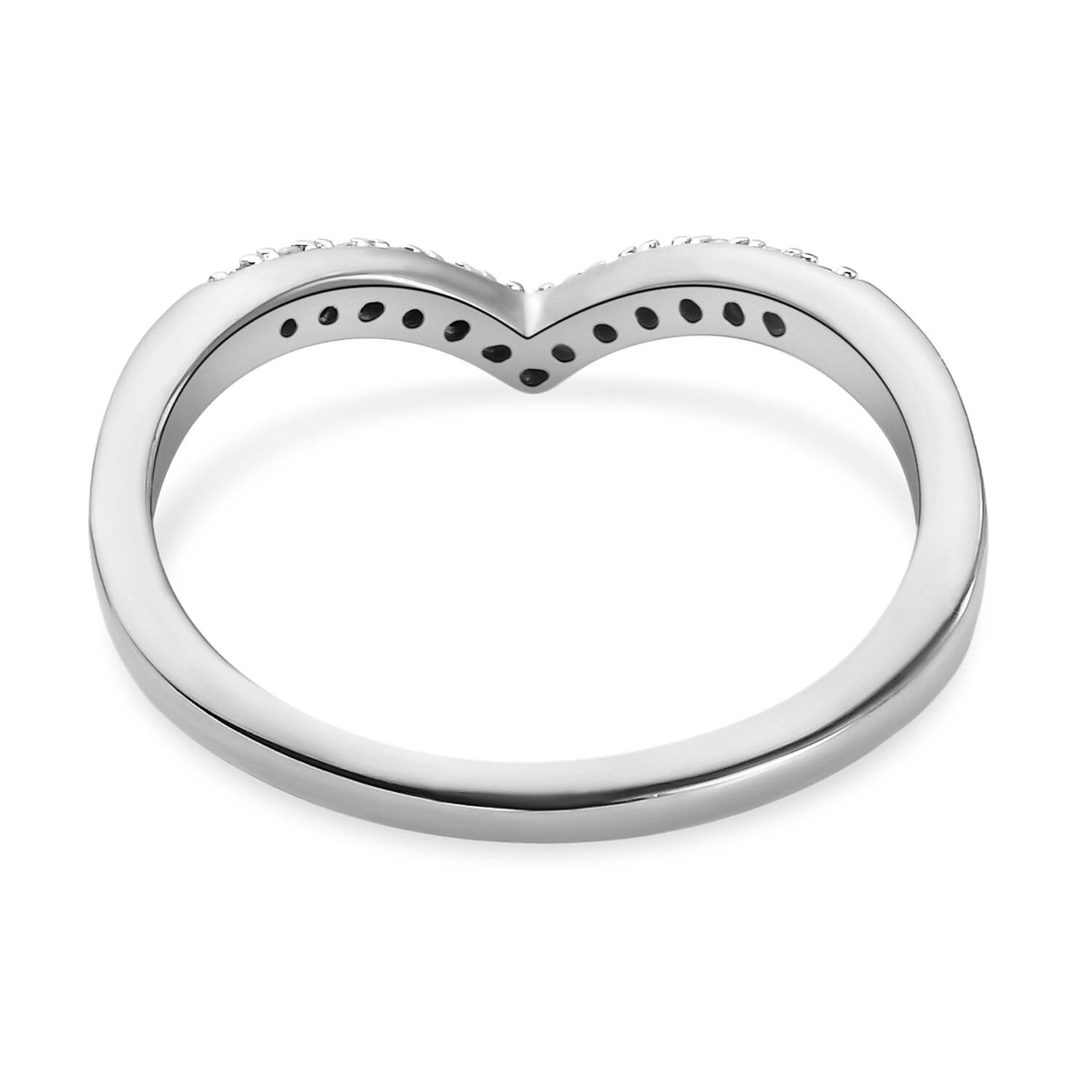 Diamond Wishbone Ring in Sterling Silver with Platinum Plating 7343783 8