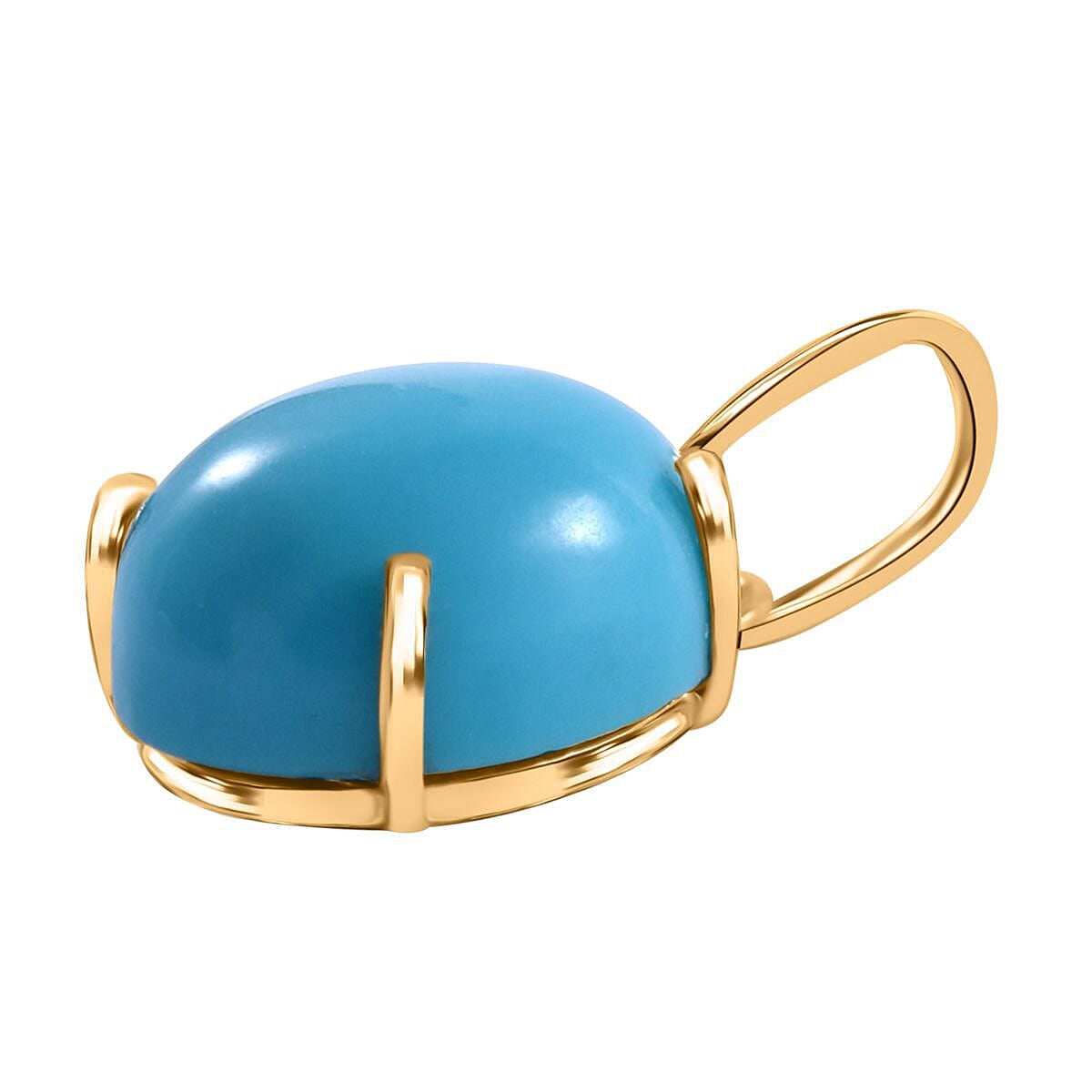 9K Yellow Gold Arizona Sleeping Beauty Turquoise Solitaire Pendant 1.62 Ct. 7362088 4