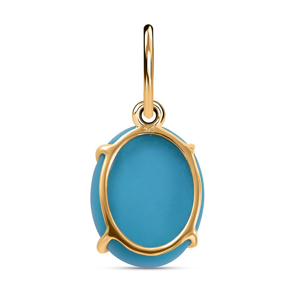 9K Yellow Gold Arizona Sleeping Beauty Turquoise Solitaire Pendant 1.62 Ct. 7362088 5