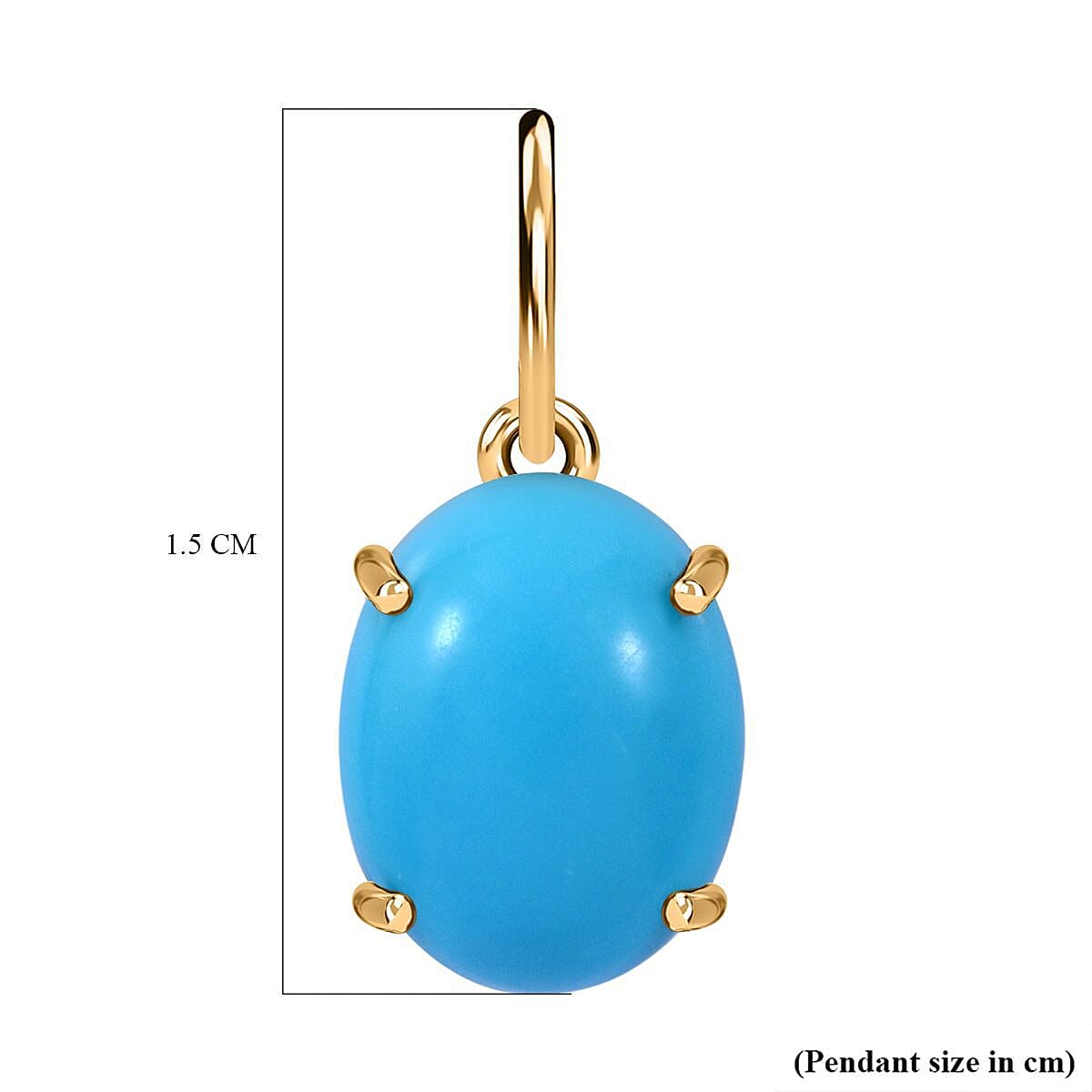 9K Yellow Gold Arizona Sleeping Beauty Turquoise Solitaire Pendant 1.62 Ct. 7362088 6