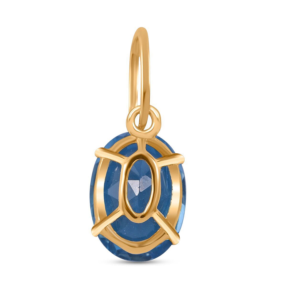 9K Yellow Gold AA Electric Blue Topaz Pendant 1.60 Ct. 7362103 5