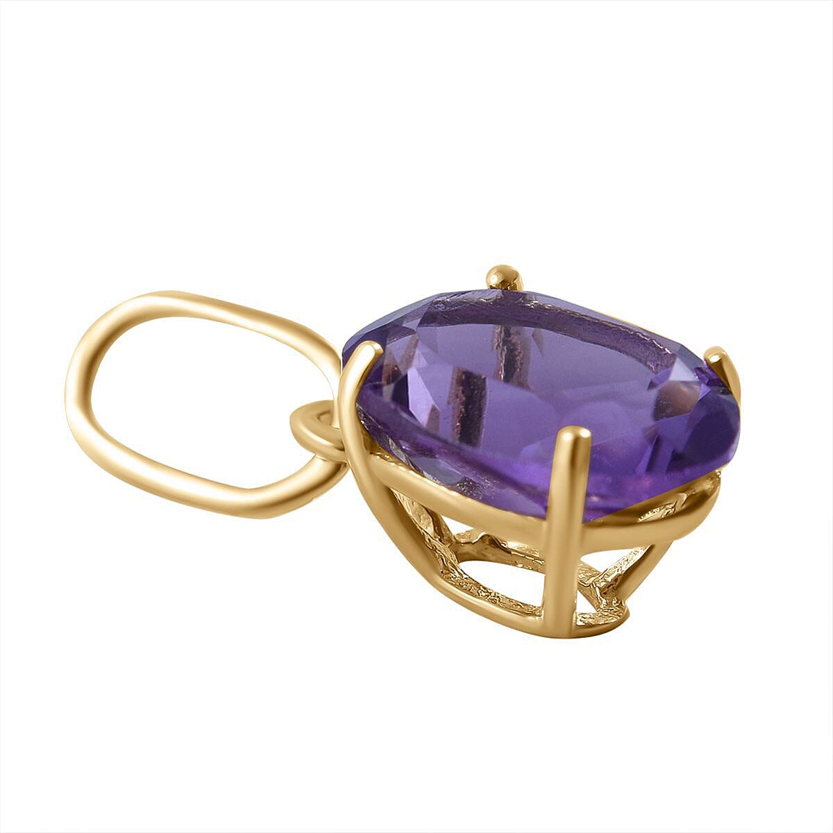9K Yellow Gold AA Lusaka Amethyst Pendant 1.60 Ct. 7362105 4