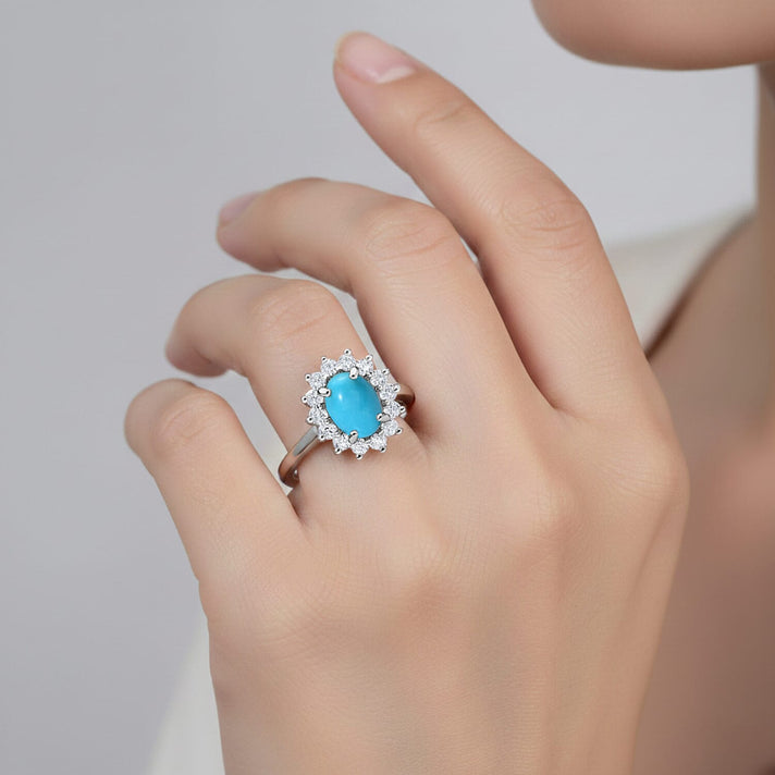 Princess Diana Inspired Masoala Sapphire (FF) September Birthstone Halo Ring in Sterling Silver with Platinum Plating 7442359 2
