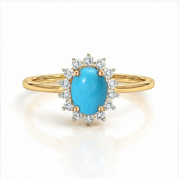 Princess Diana Inspired Ethiopian Welo Opal October Birthstone Halo Ring in Sterling Silver with Platinum Plating 7442396 1