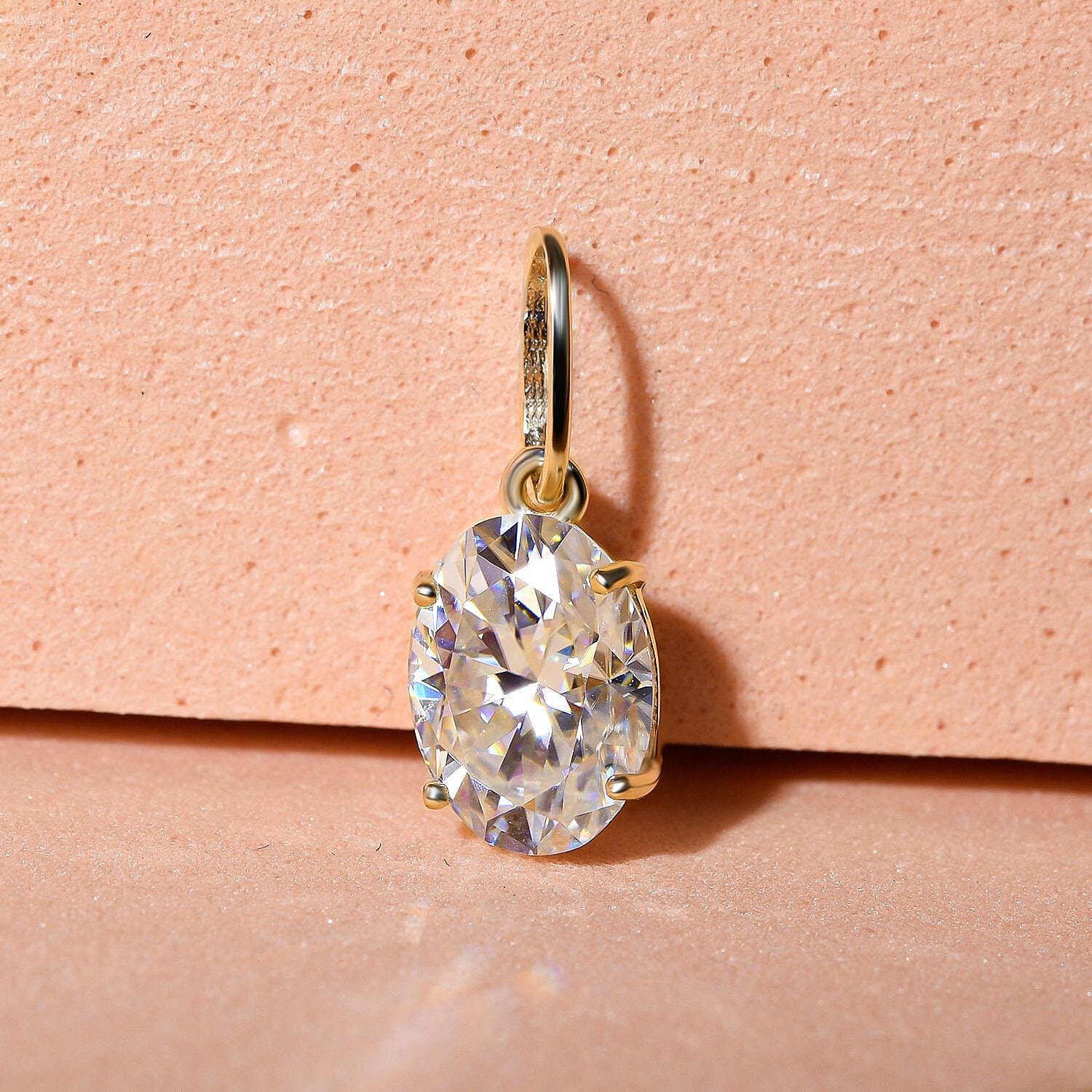 9K Yellow Gold AA Moissanite Solitaire Pendant 1.40 Ct. 7437147 3