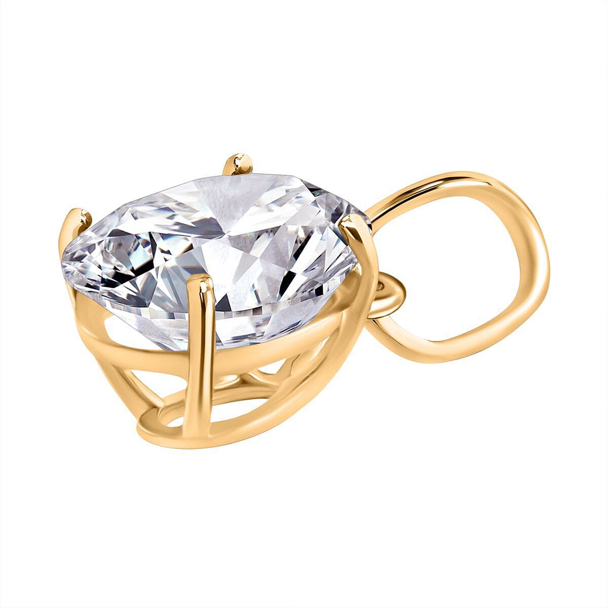 9K Yellow Gold AA Moissanite Solitaire Pendant 1.40 Ct. 7437147 4
