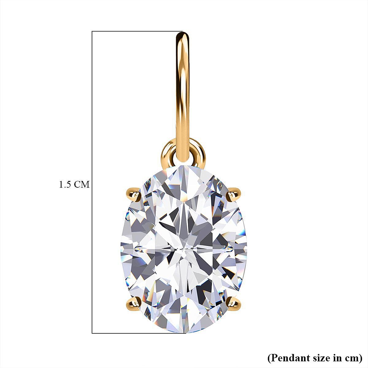 9K Yellow Gold AA Moissanite Solitaire Pendant 1.40 Ct. 7437147 6