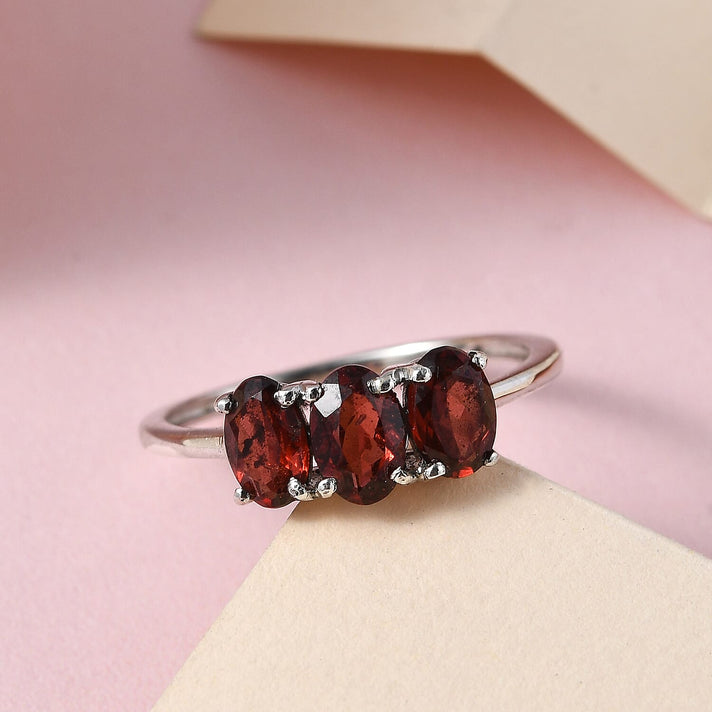 Aqumarine Trilogy Ring in Platinum Overlay Sterling Silver 7442141 2