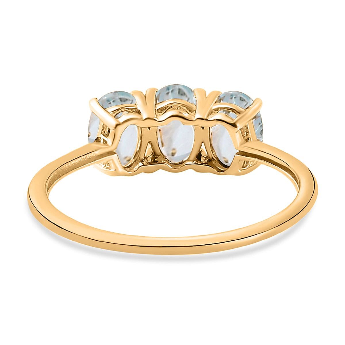 Aquamarine Trilogy Ring in 18K Vermeil Yellow Gold Over Sterling Silver 7442130 5