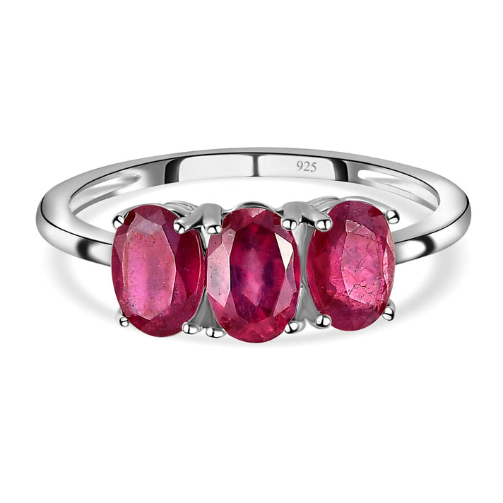 Aqumarine Trilogy Ring in Platinum Overlay Sterling Silver 7442141 1